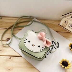 NWT! Sanrio Hello Kitty Green Kawaii Rectangle Faux Leather Crossbody Purse Mini